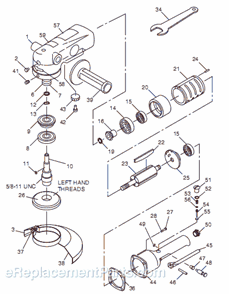 Page A Diagram and Parts List for CP857 T024387 Chicago Pneumatic Angle Grinder